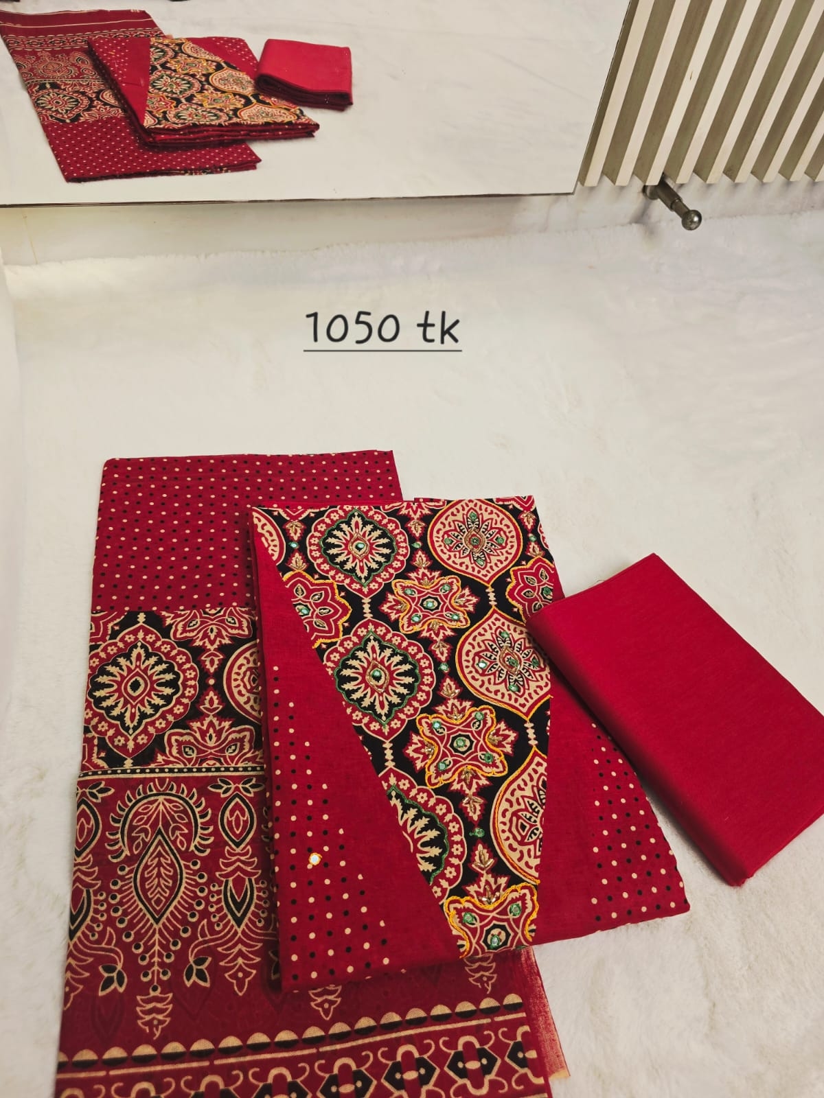 Azrakh Bol Print  Red - Red