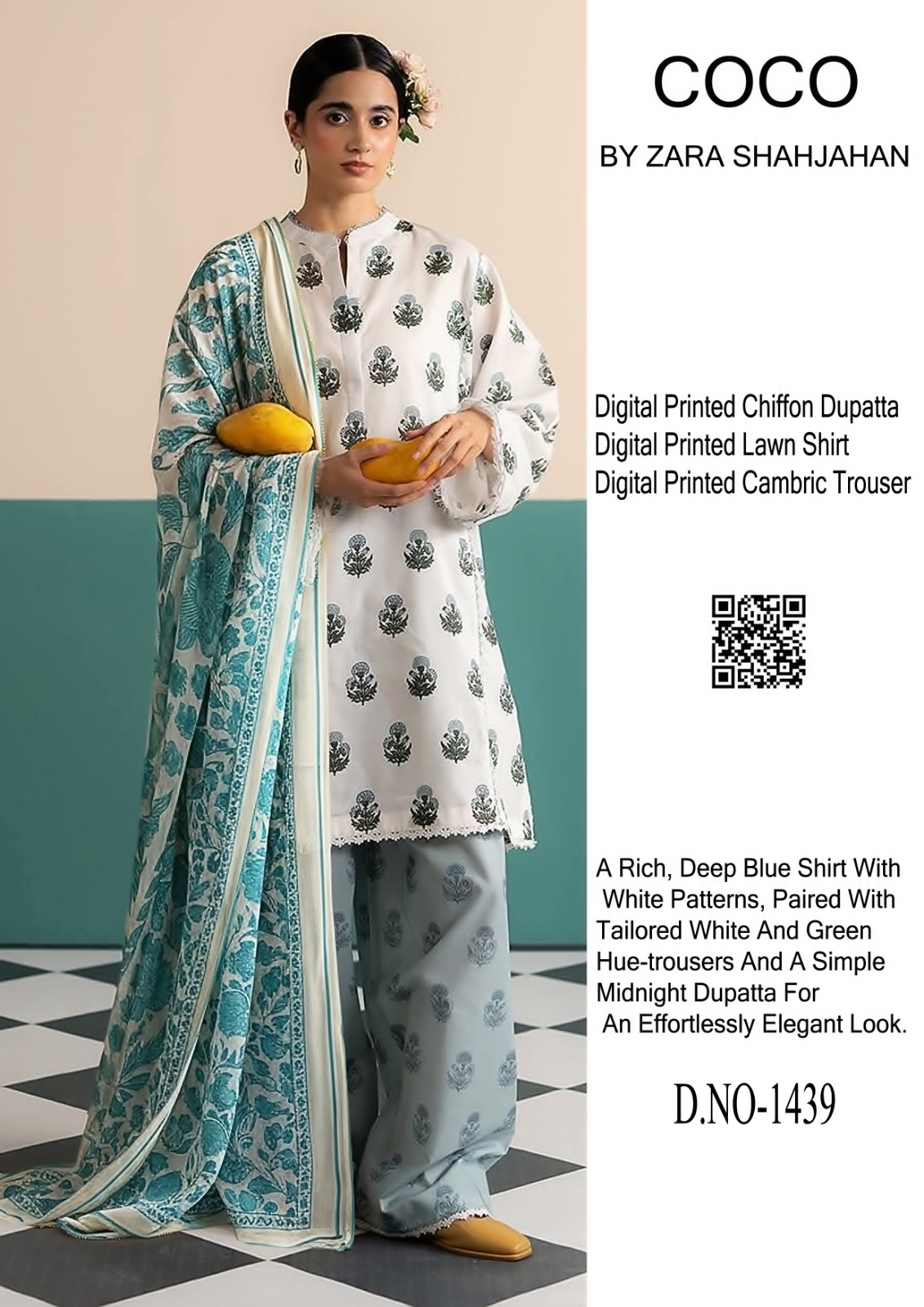 Coco prints by zarashahajahan inspired 1439 White cp - White