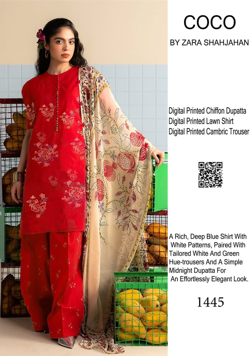 Coco prints by zarashahajahan inspired 1445 Red cp