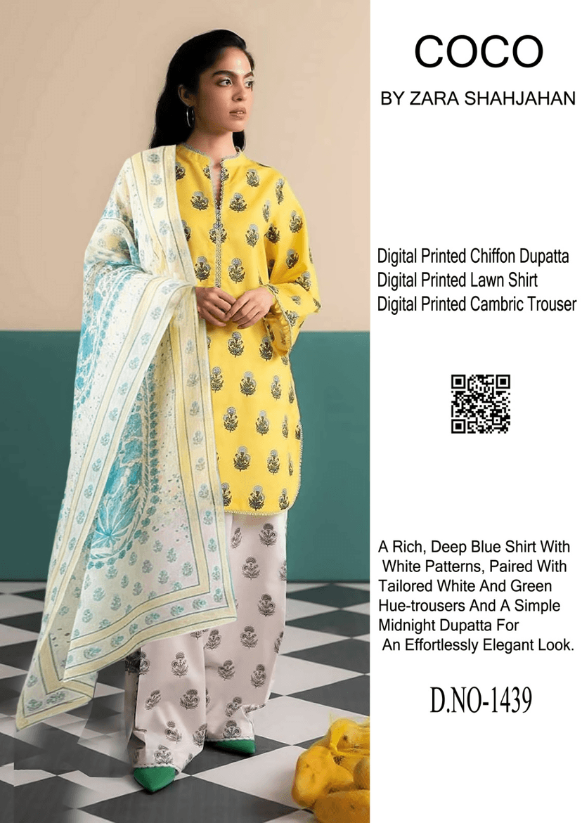 Coco prints by zarashahajahan inspired 1439 yellow cp